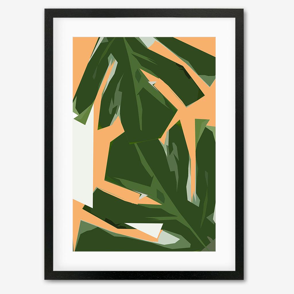 Abstract Leaves Illustrated Art Print - Black Frame - Abstract House