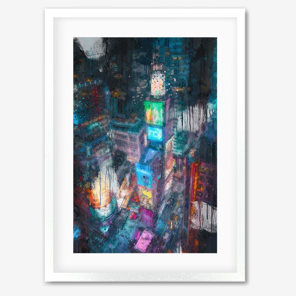 Times Square Impressionist Art Print - Gold Frame - Abstract House