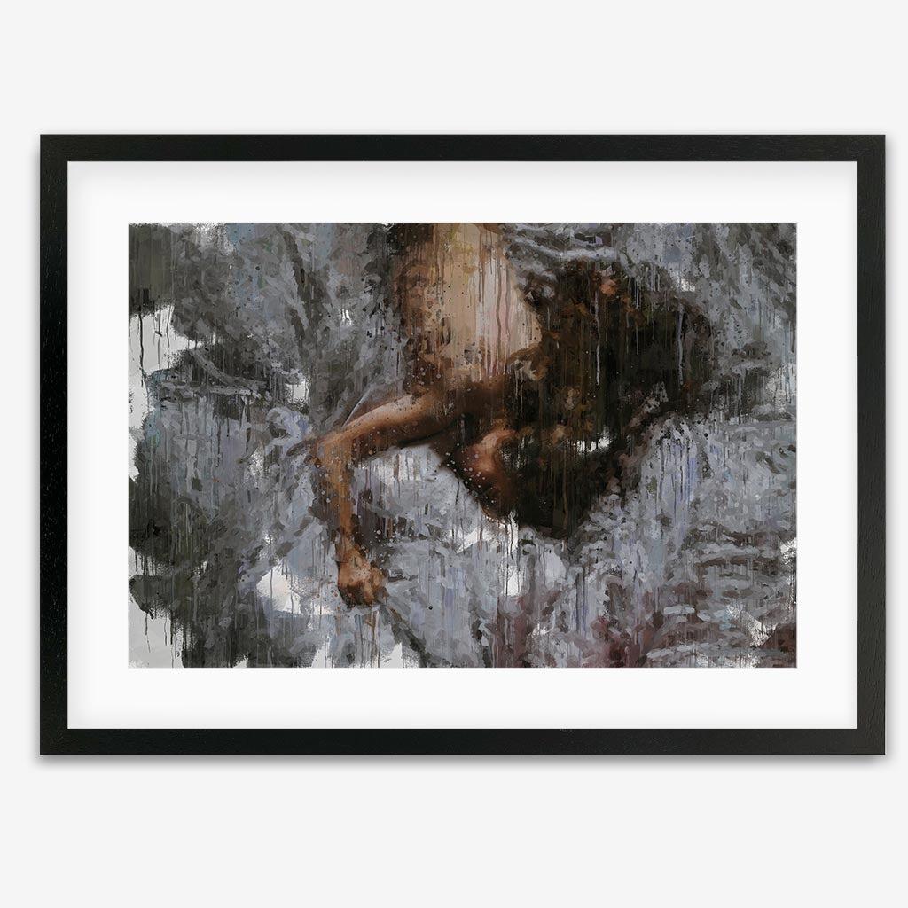 Nude Impressionist Painting Art Print - Black Frame - Abstract House