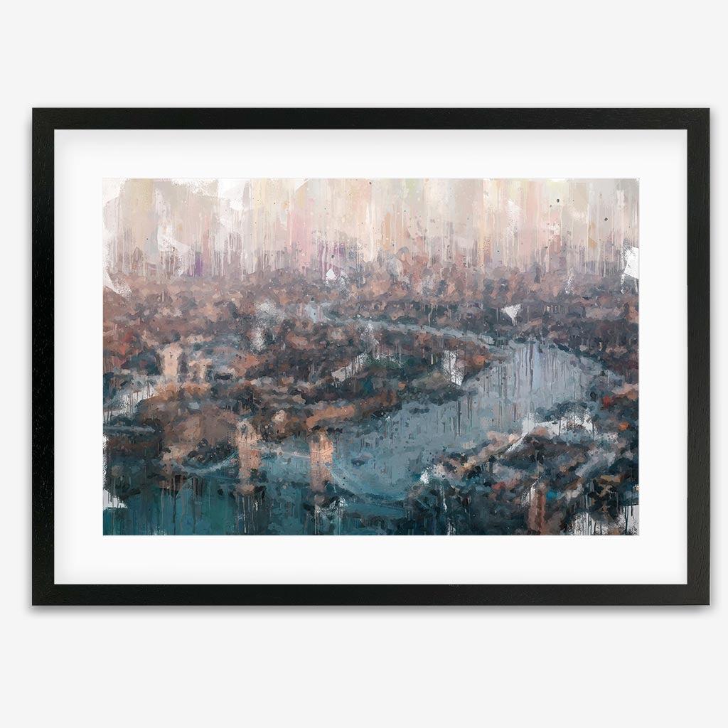 London Impressionist Painting Art Print - Black Frame - Abstract House