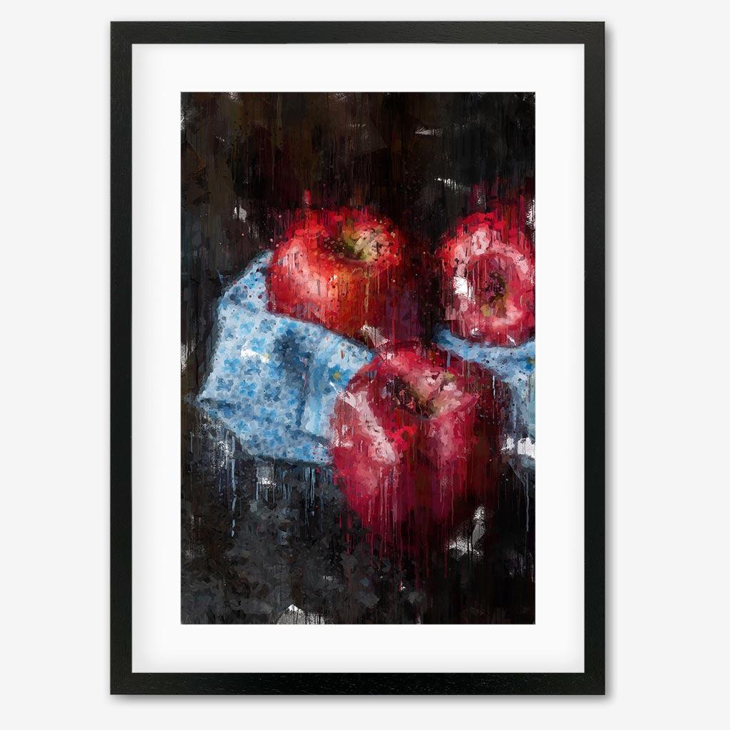 Red Apples Painting Art Print - Black Frame - Abstract House