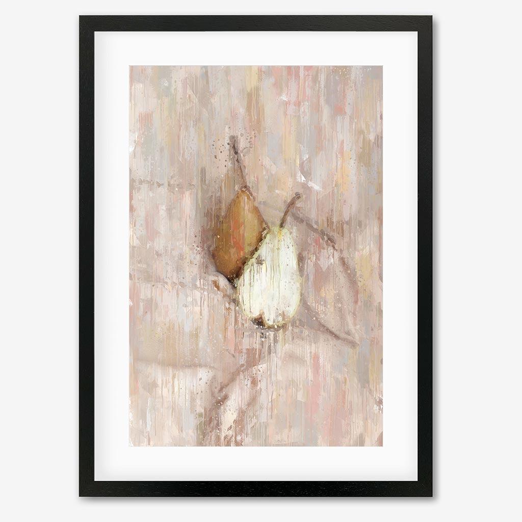A Pair Of Pears Fine Art Print - Black Frame - Abstract House