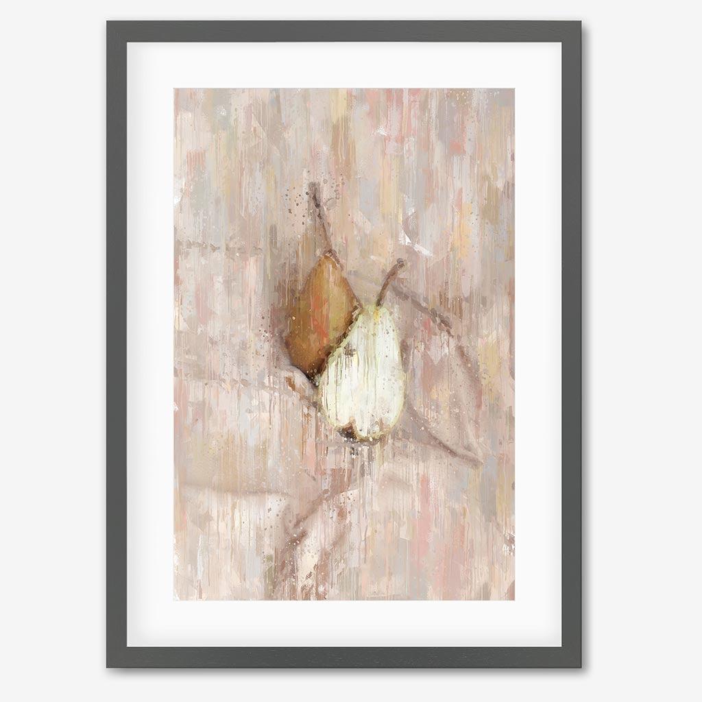 A Pair Of Pears Fine Art Print - Grey Frame - Abstract House