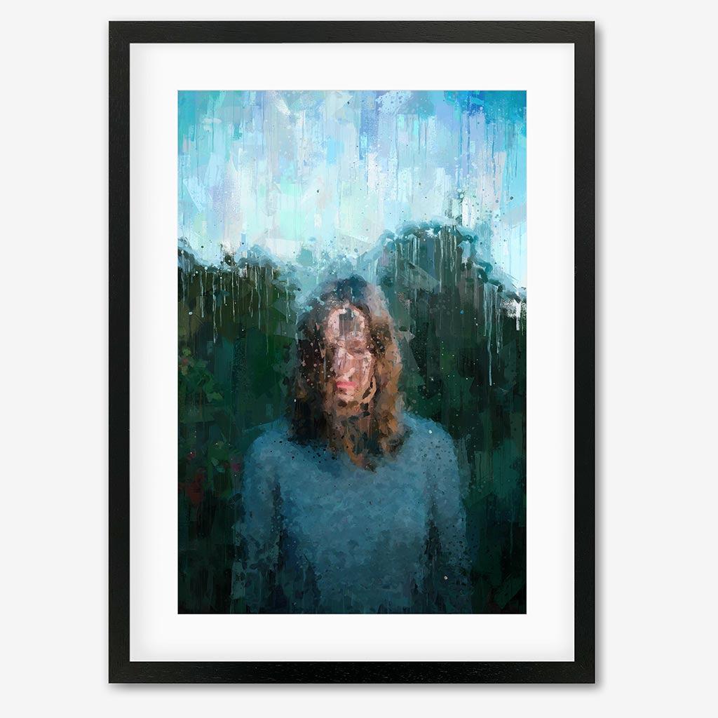 Portrait Of A Girl Art Print - Black Frame - Abstract House
