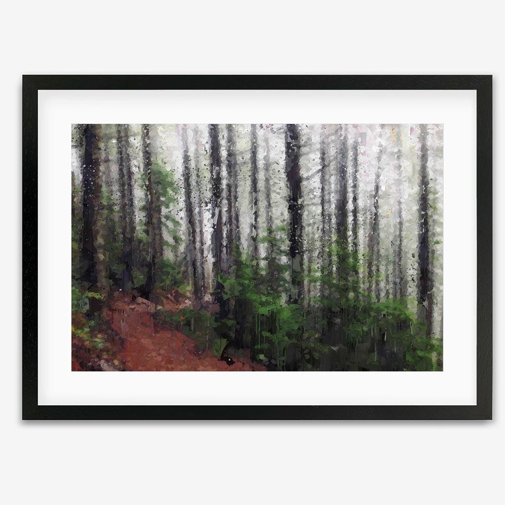 A Path Through The Forest Fine Art Print - Black Frame - Abstract House