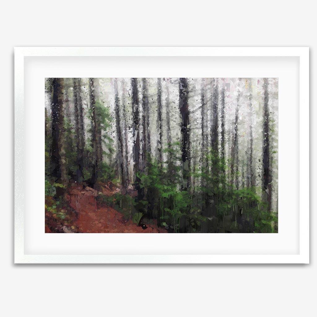 A Path Through The Forest Fine Art Print - Gold Frame - Abstract House