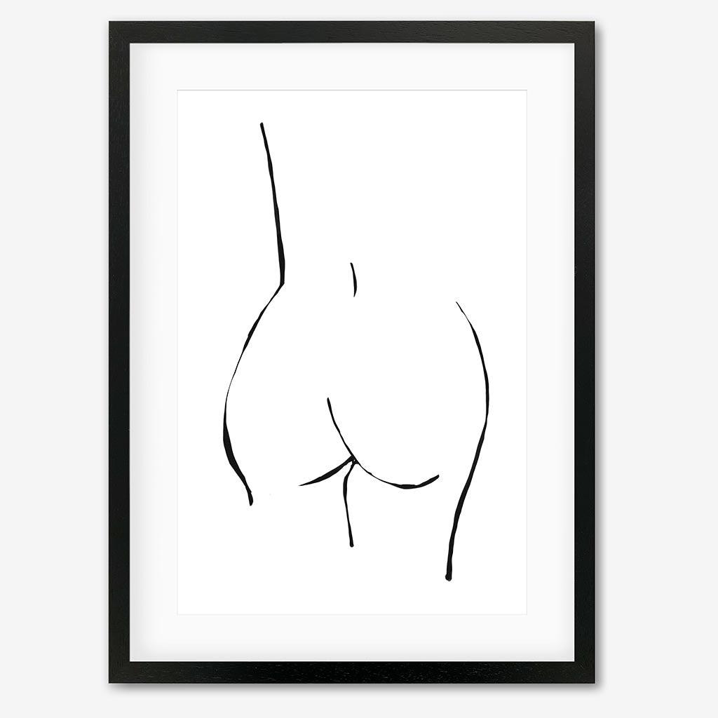 Line Drawing Nude Art Print - Black Frame - Abstract House