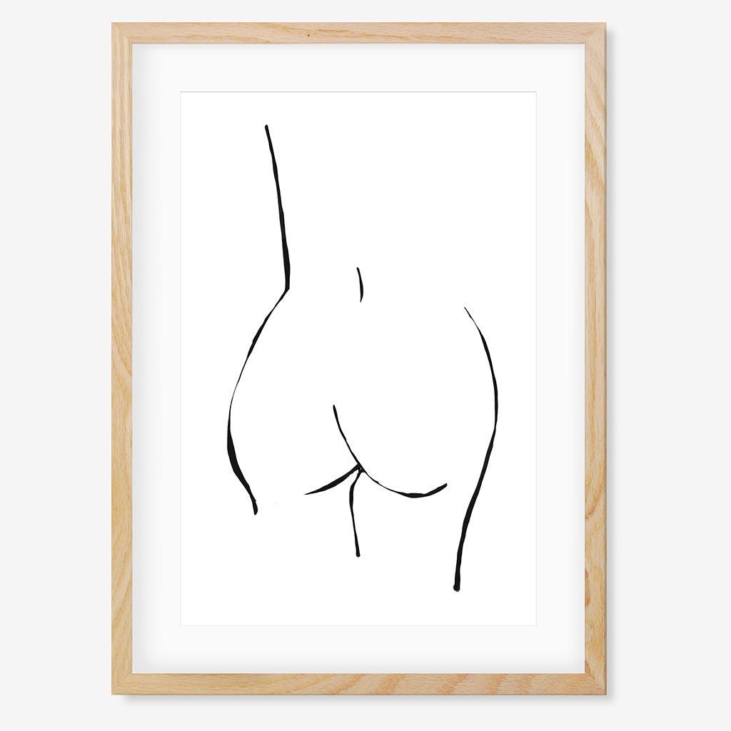 Line Drawing Nude Art Print - Oak Frame - Abstract House