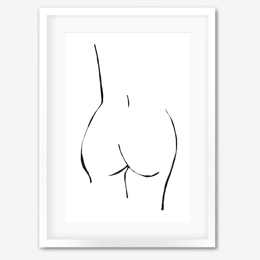 Line Drawing Nude Art Print - Gold Frame - Abstract House