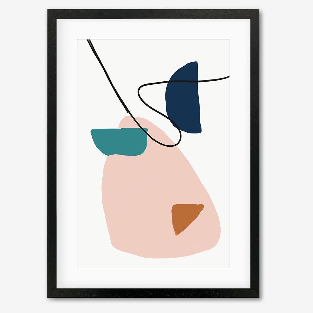 Abstract Shapes And Colours Art Print - Black Frame - Abstract House