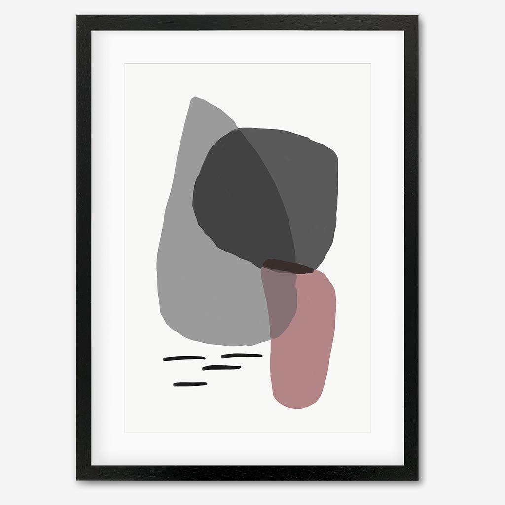 Minimal Abstract Shapes 2 Art Print - Black Frame - Abstract House