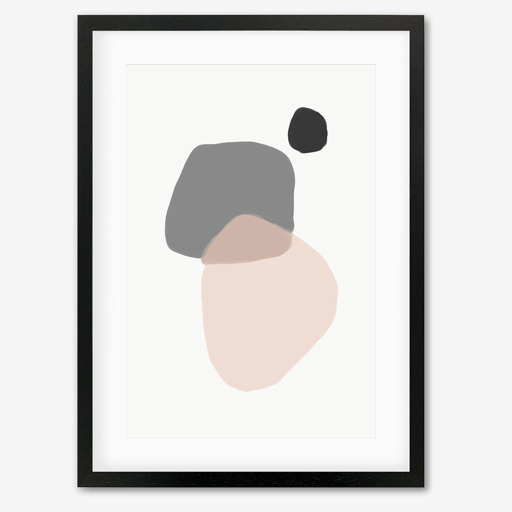 Minimal Abstract Shapes Art Print - Black Frame - Abstract House
