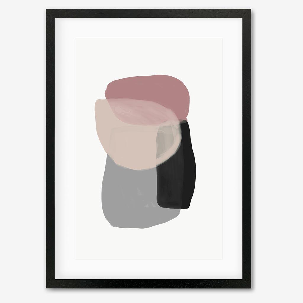 Minimal Abstract Shapes 5 Art Print - Black Frame - Abstract House