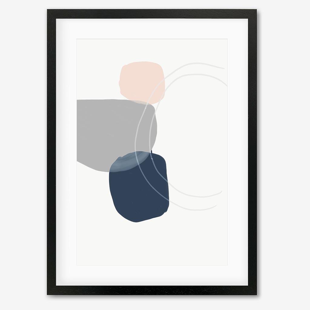 Minimal Abstract Shapes 3 Art Print - Black Frame - Abstract House