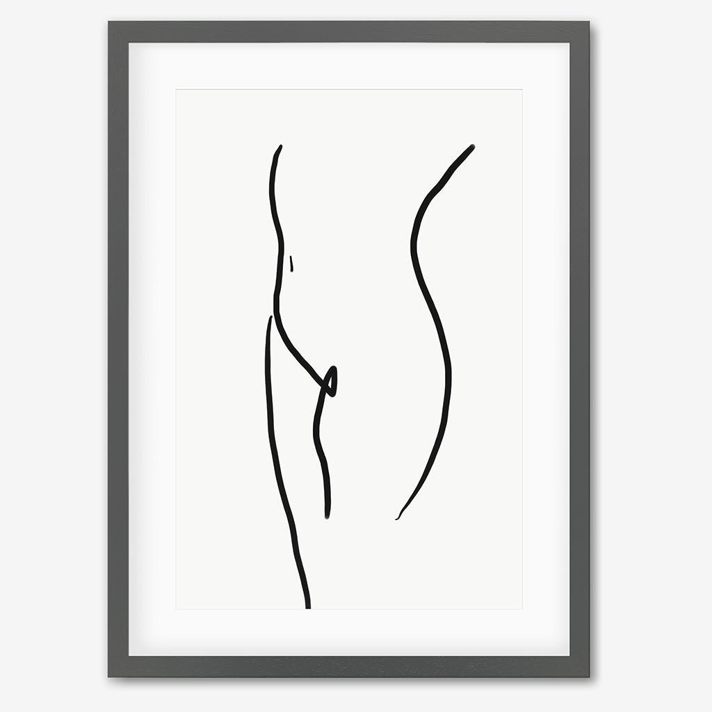 Body Line Drawing Art Print - Grey Frame - Abstract House