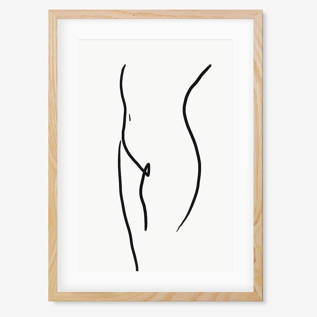 Body Line Drawing Art Print - Oak Frame - Abstract House