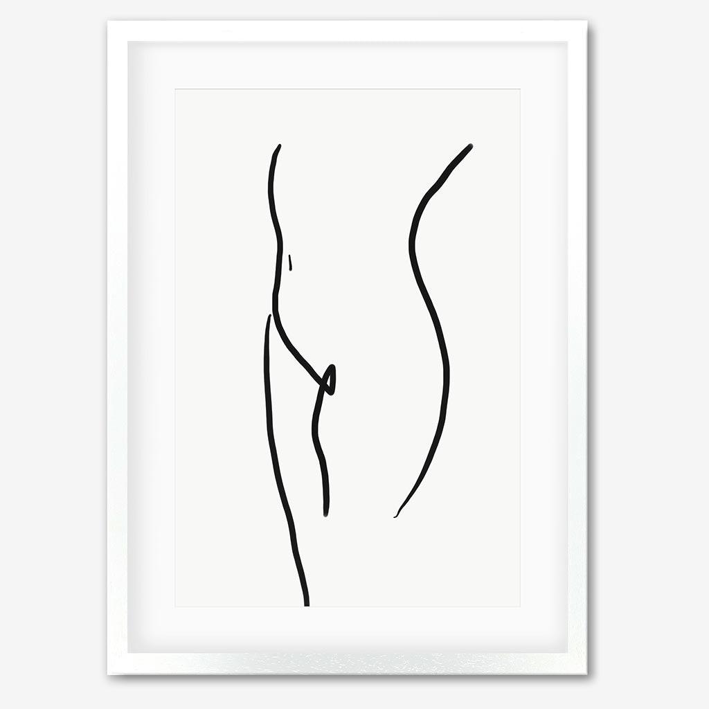 Body Line Drawing Art Print - Gold Frame - Abstract House