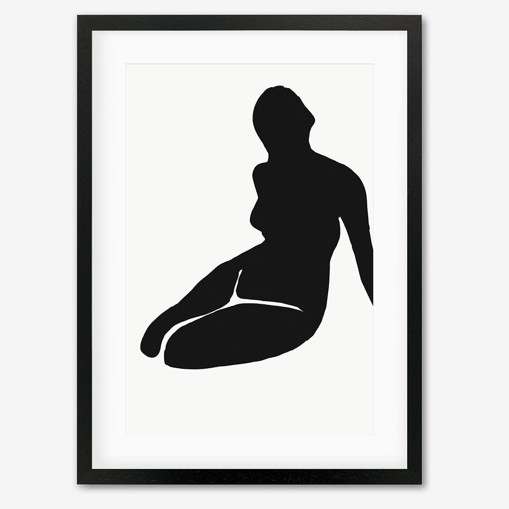 Black And White Figure Art Print - Black Frame - Abstract House