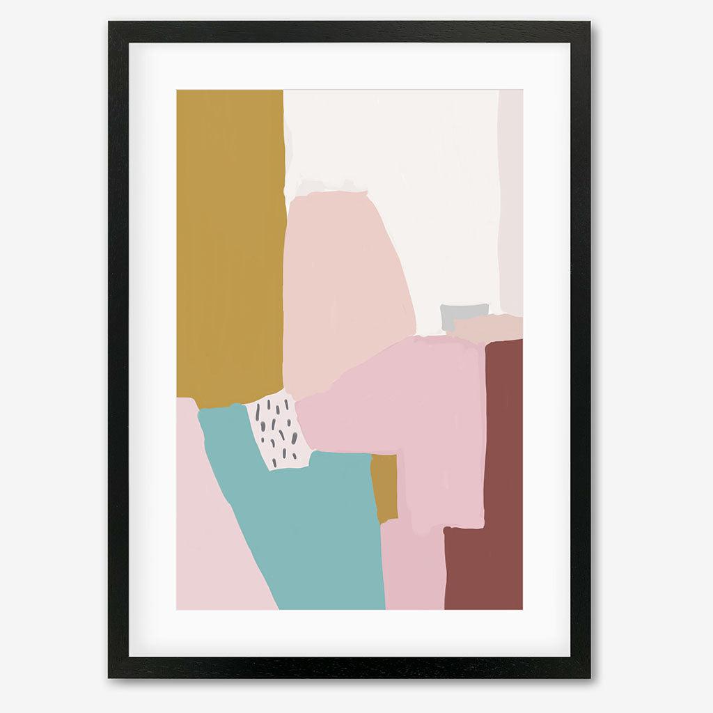 Pastel Abstract Design Art Print - Black Frame - Abstract House