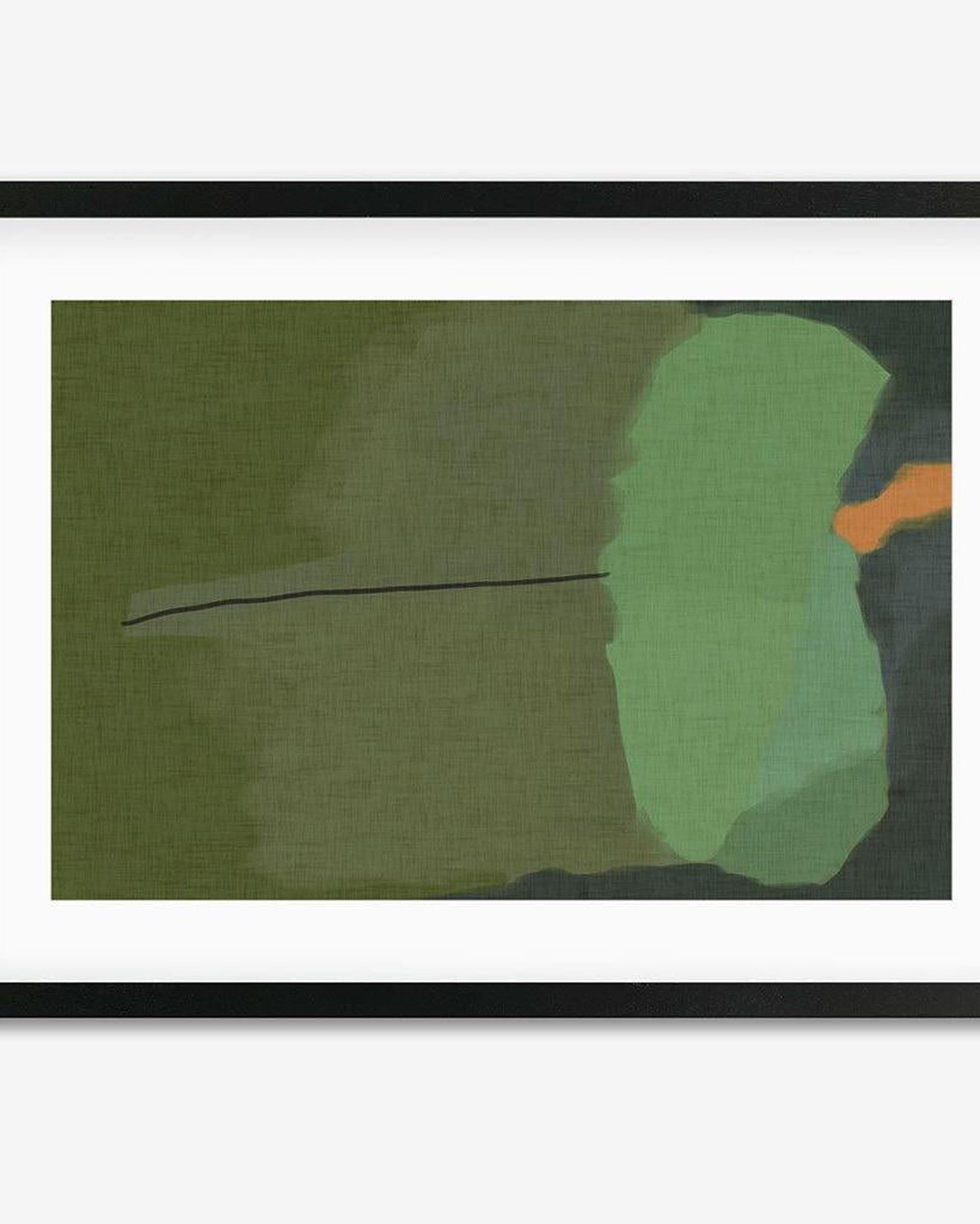 Rothko Green Framed Art - Black Frame - Abstract House