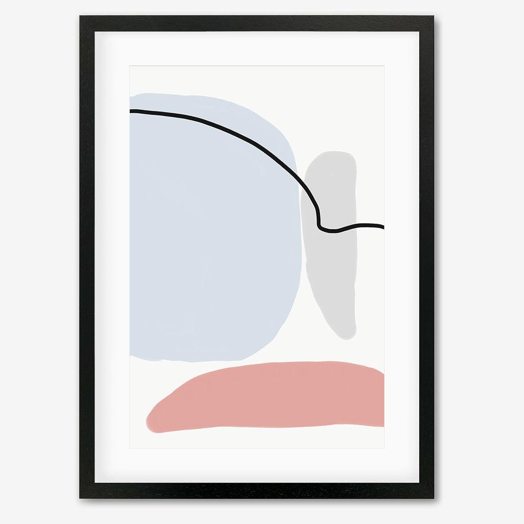 Soft Pastel Illustration Art Print - Black Frame - Abstract House