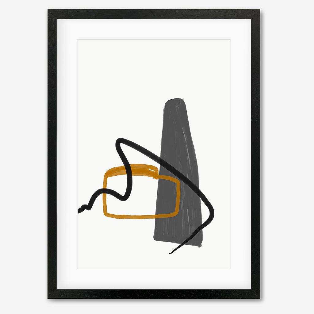 Abstract Illustration And Lines Art Print - Black Frame - Abstract House