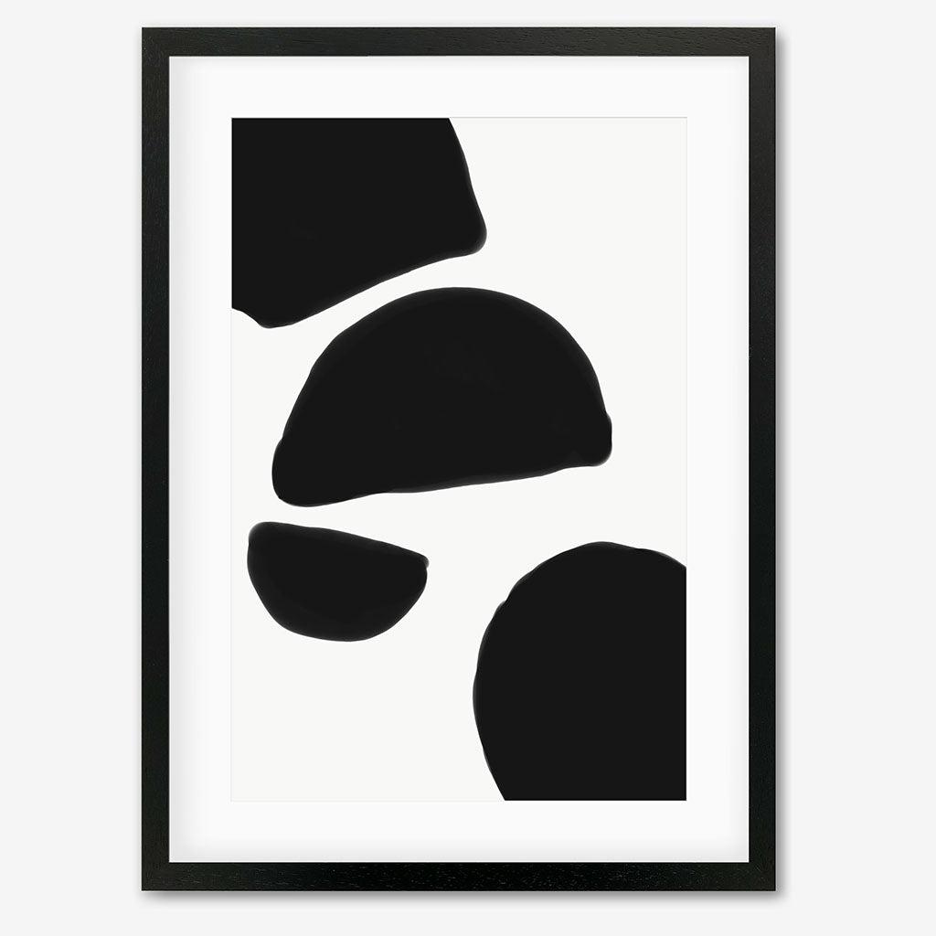 Monochrome Abstract Shapes Art Print - Black Frame - Abstract House
