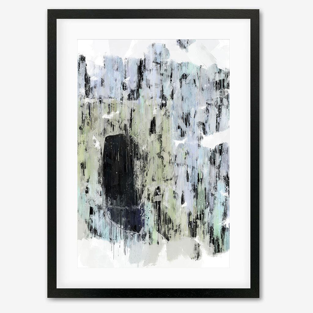 Black Abstract Texture Art Print - Black Frame - Abstract House