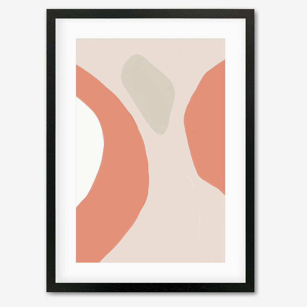 Soft Orange Abstract Art Print - Black Frame - Abstract House