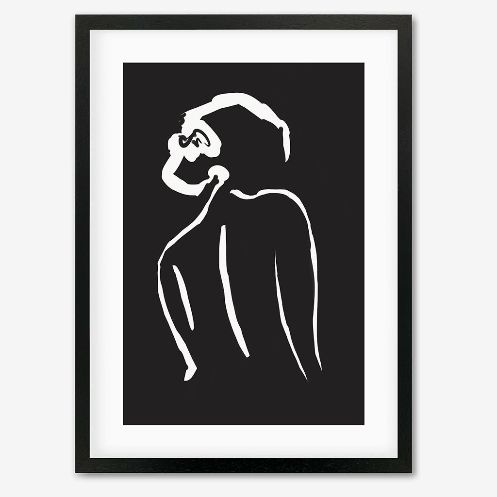 Black & White Nude Drawing Art Print-framed-Wall Art Print-Abstract House