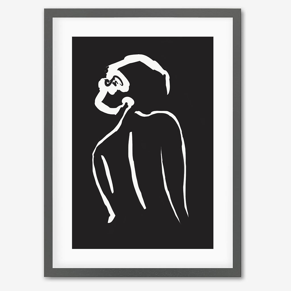Black & White Nude Drawing Art Print-framed-Wall Art Print-Abstract House