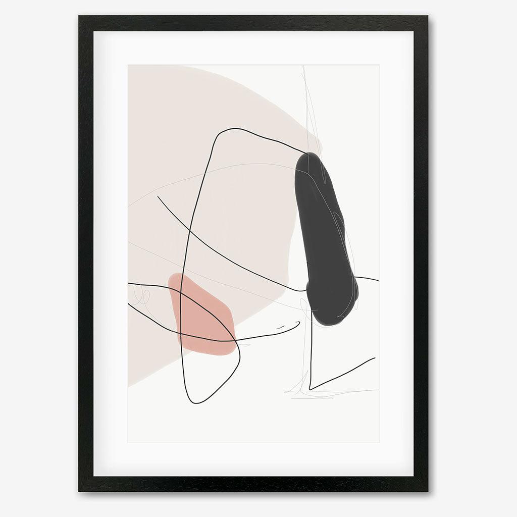 Contemporary Shapes Art Print - Black Frame - Abstract House