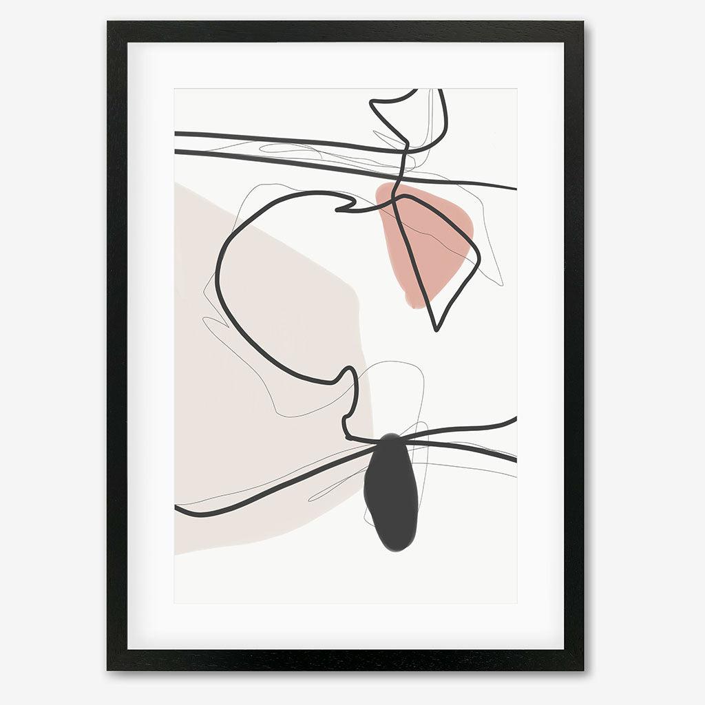Contemporary Drawing Art Print - Black Frame - Abstract House