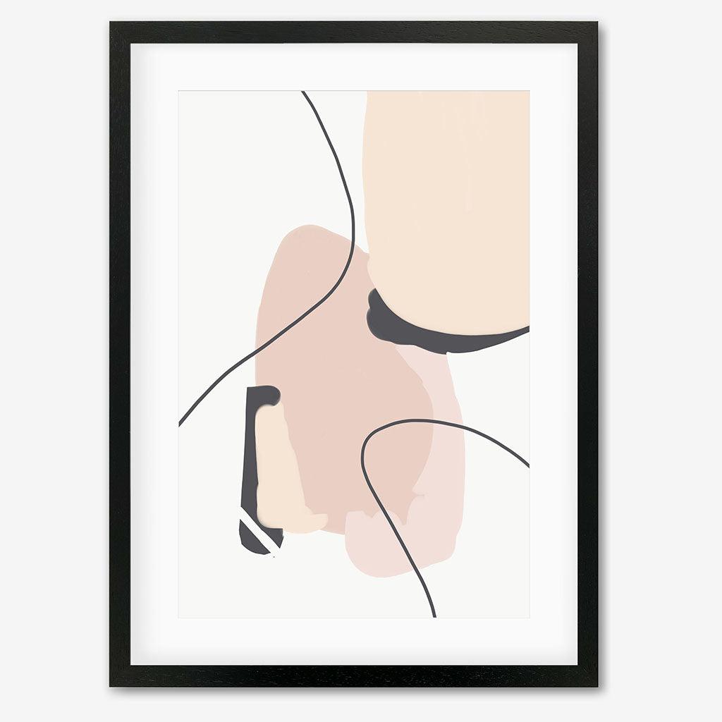 Beige Contemporary Art Print - - Abstract House