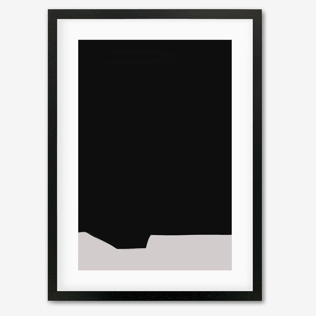 Black Minimal Design Art Print - Black Frame - Abstract House