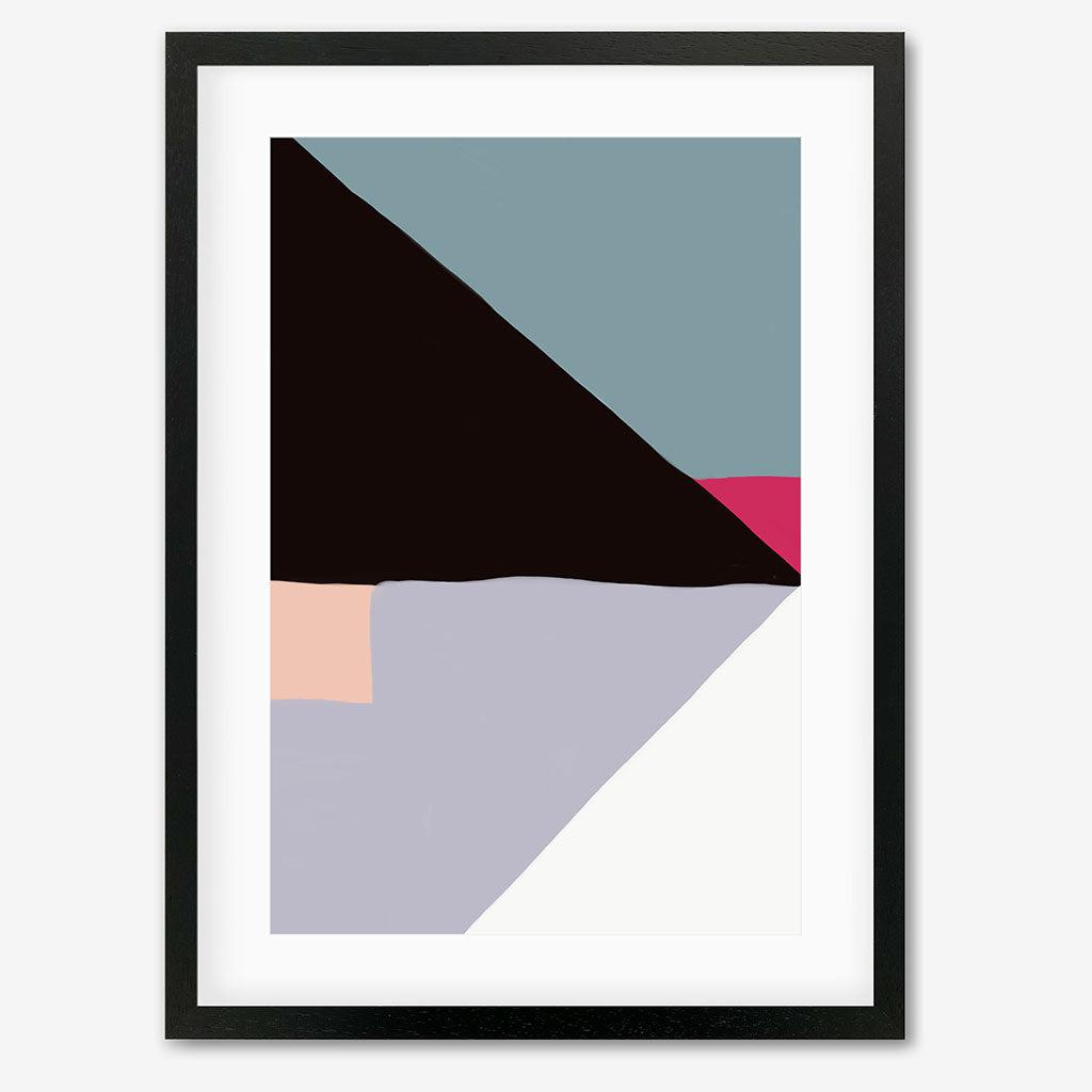 Geometric Triangle Shapes Art Print - Black Frame - Abstract House