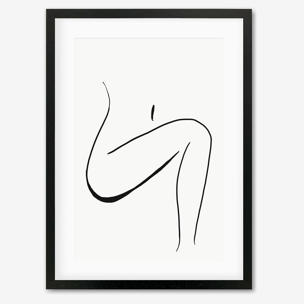 Minimal Leg Line Art Print - Black Frame - Abstract House