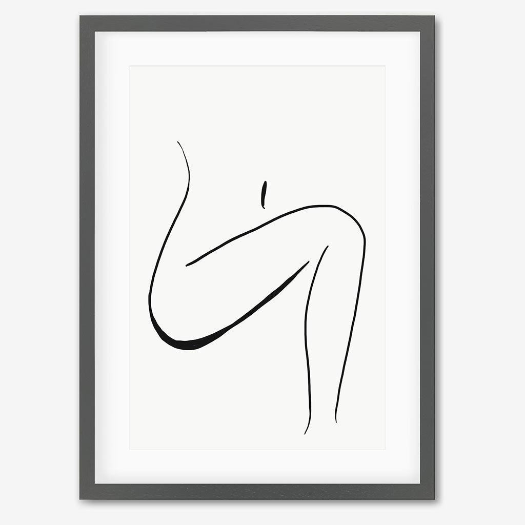 Minimal Leg Line Art Print - Grey Frame - Abstract House