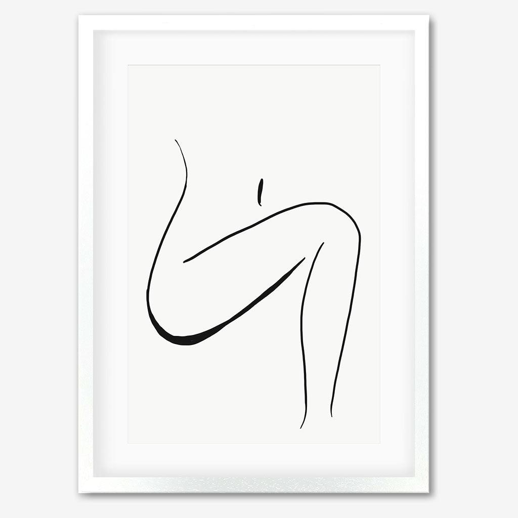 Minimal Leg Line Art Print - White Frame - Abstract House