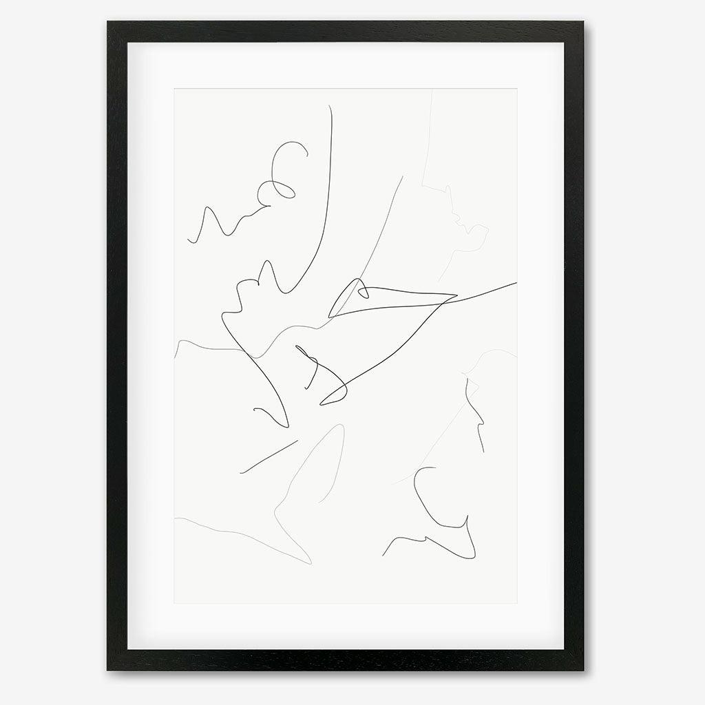 Abstract Line Art Print - Black Frame - Abstract House