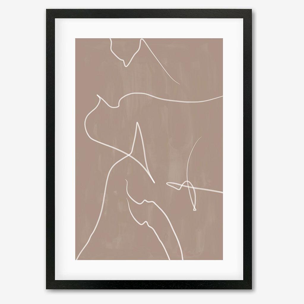 Modern Abstract Lines Art Print - Black Frame - Abstract House