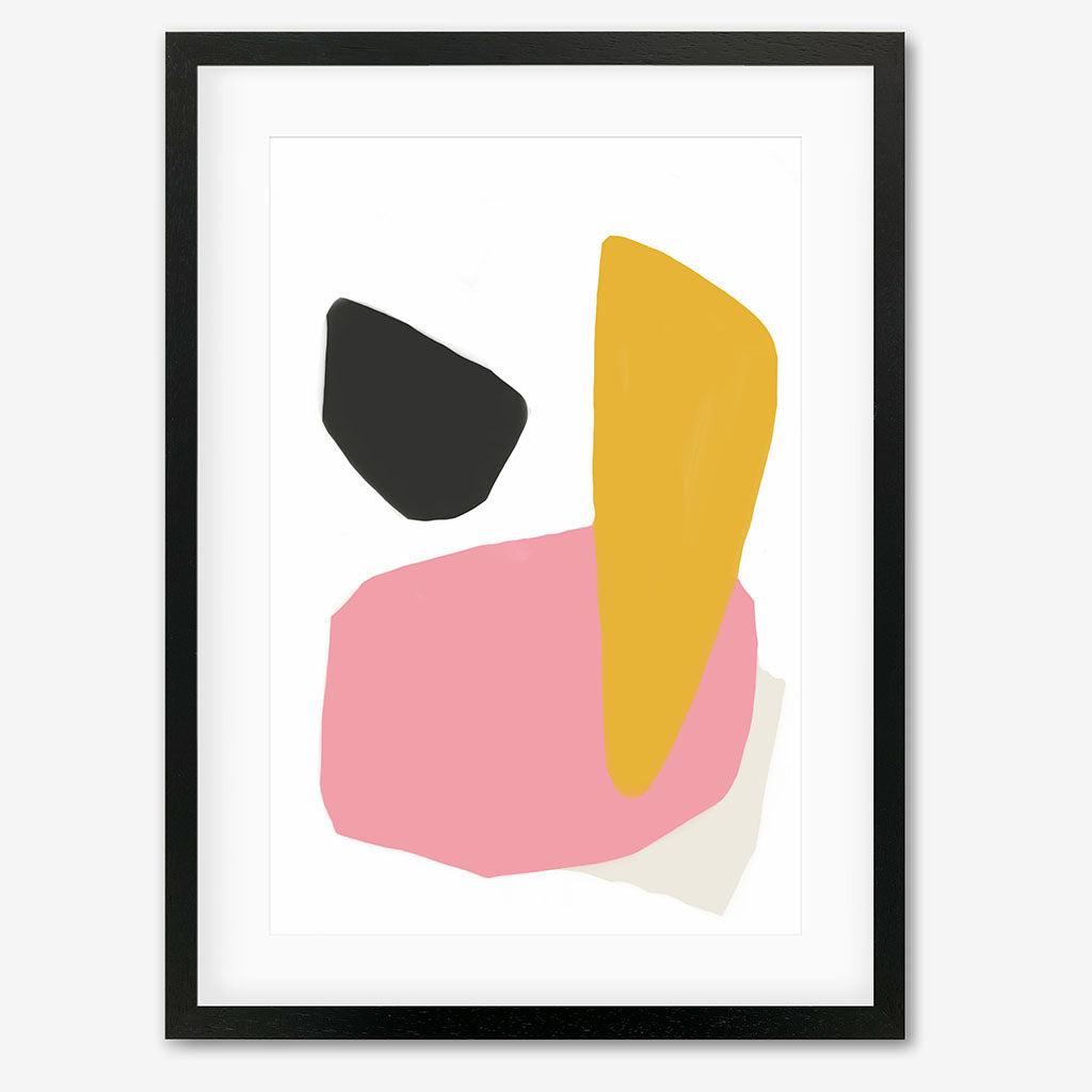 Colourful Shapes Art Print - Black Frame - Abstract House