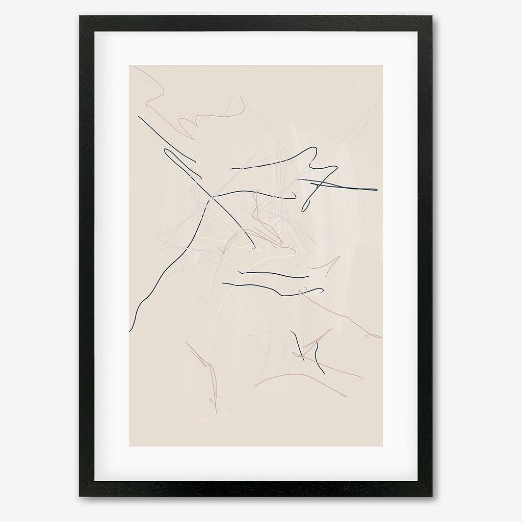 Abstract Line Drawing Art Print - Black Frame - Abstract House