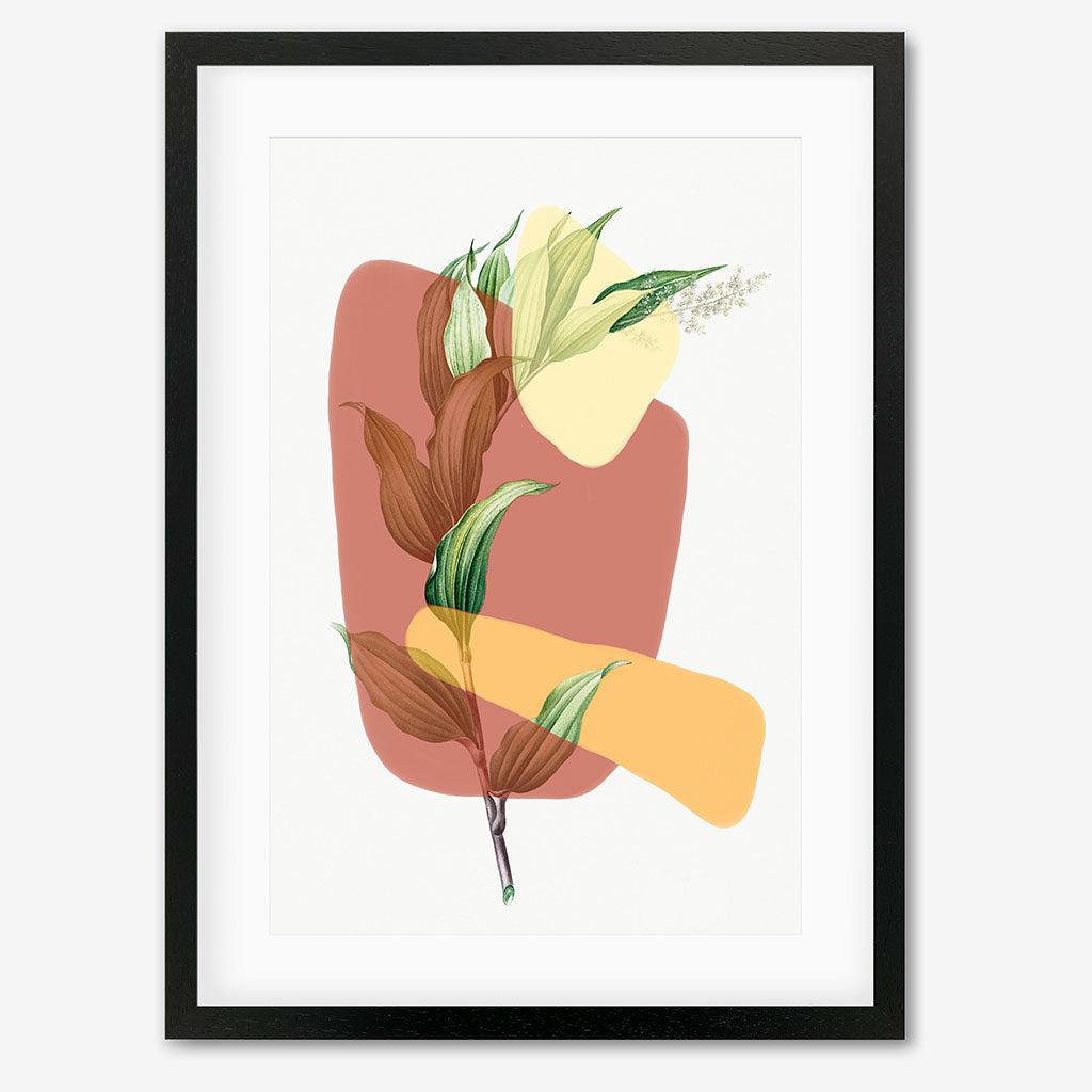 Abstract Leaf Illustration Art Print - Black Frame - Abstract House