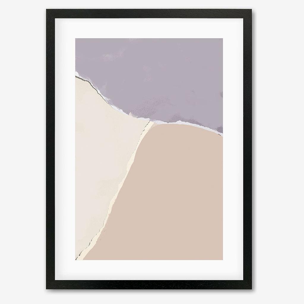 Lavender and Neutral Abstract Shapes Art Print - Black Frame - Abstract House