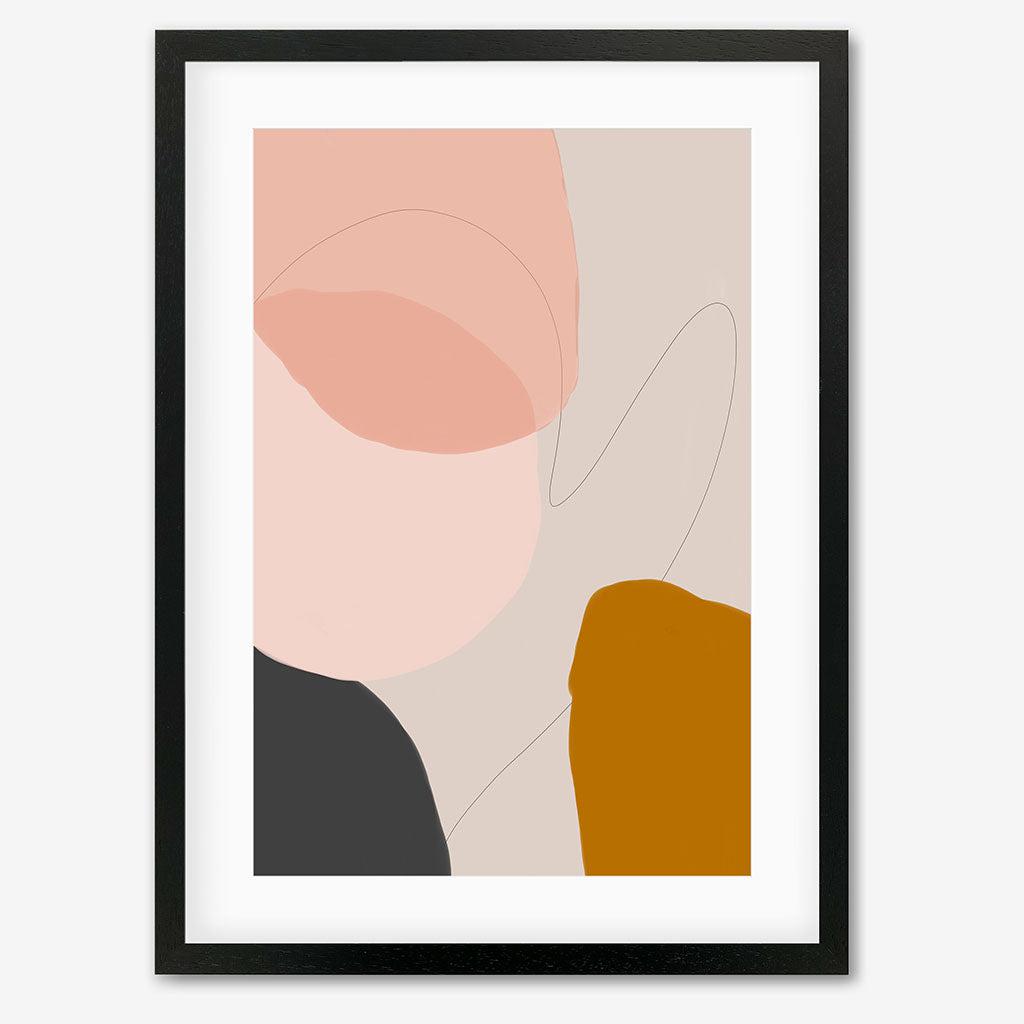 Modern Blush Abstract Art Print - Black Frame - Abstract House