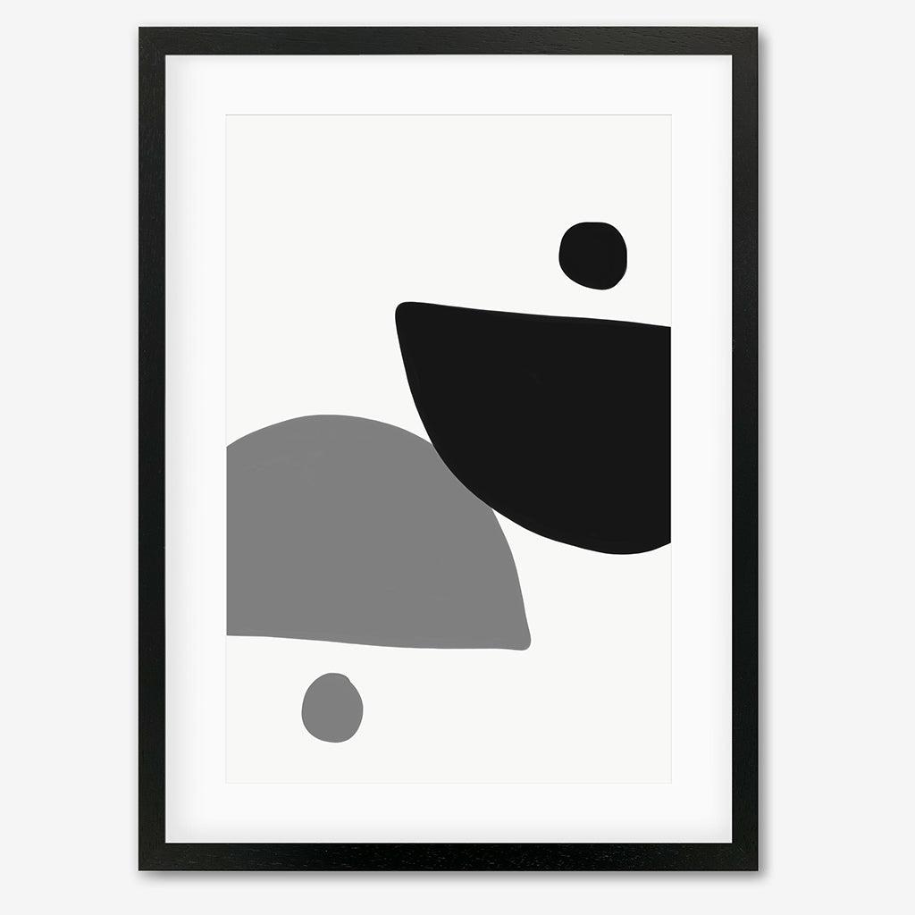 Mono Art Deco Print - Black Frame - Abstract House