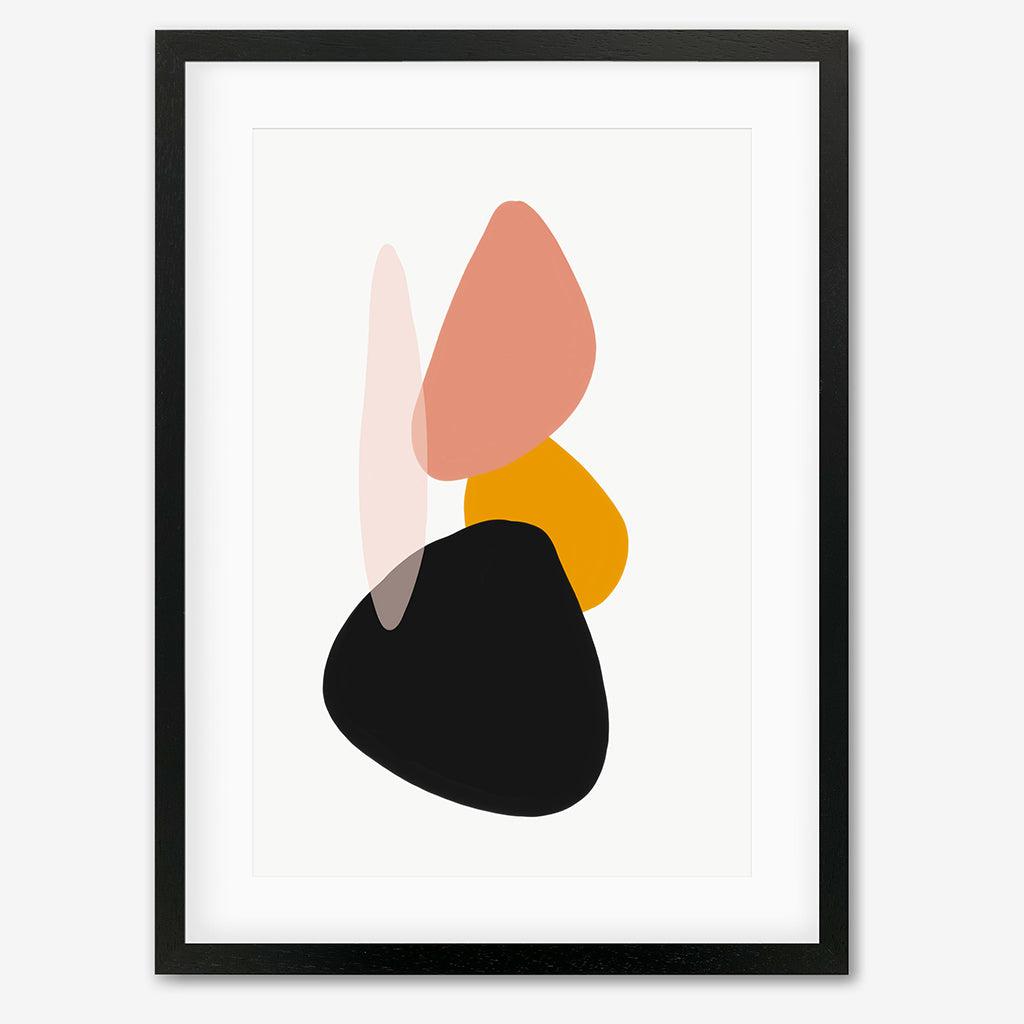 Balancing Shapes Art Print - Black Frame - Abstract House