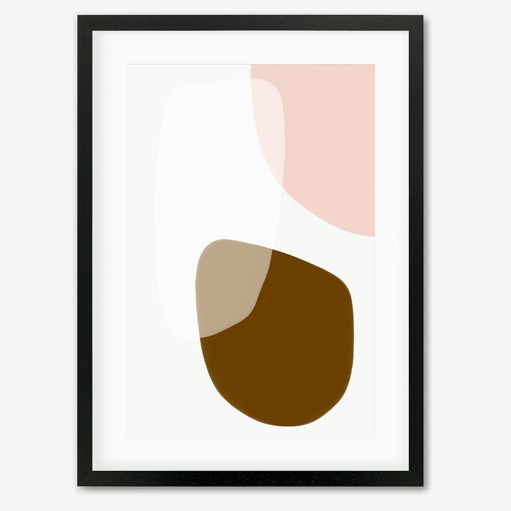 Neutral On Blush Shades Art Print - Black Frame - Abstract House