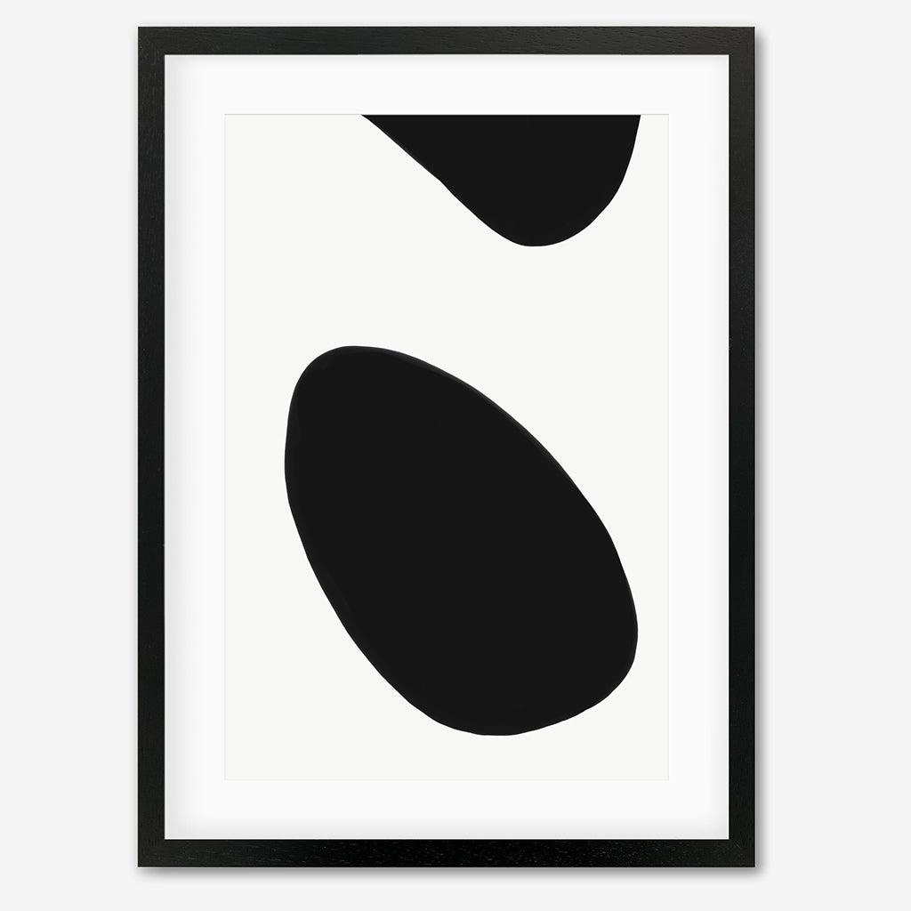 Organic Monochrome Art Print - Black Frame - Abstract House